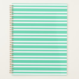 Aquamarijn Wit Strepen Patroon Planner