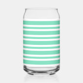 Aquamarijn Wit Strepenpatroon Blikvorm Glas (Achterkant)