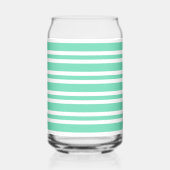 Aquamarijn Wit Strepenpatroon Blikvorm Glas (Rechts)