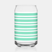 Aquamarijn Wit Strepenpatroon Blikvorm Glas (Links)