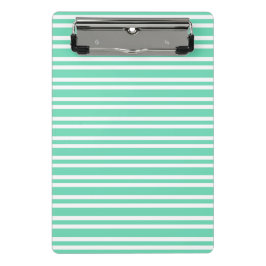 Aquamarijn Wit Strepenpatroon Mini Klembord