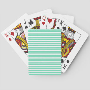 Aquamarijn Wit Strepenpatroon Pokerkaarten