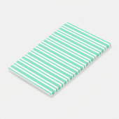 Aquamarijn Wit Strepenpatroon Post-it® Notes (Schuin)