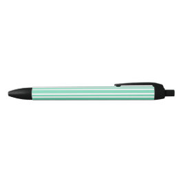 Aquamarijn Wit Strepenpatroon Zwarte Inkt Pen
