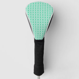 Aquamarijn Witte Hartjes Patroon Golfheadcover