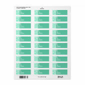 Aquamarijn Zebra Dierenprint; Zomerpalm Etiket (Full Sheet)