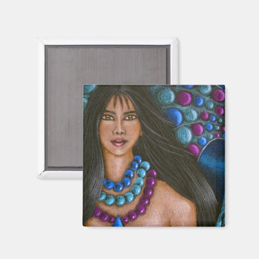 AQUAMARIJN ZEEMEERMIN magneet (Voorkant / Achterkant)