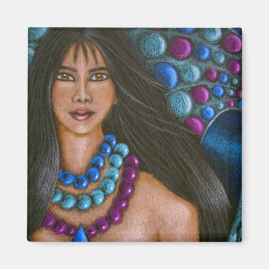 AQUAMARIJN ZEEMEERMIN magneet (Voorkant)