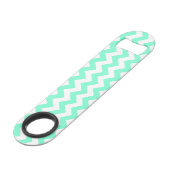 Aquamarijn Zigzag Patroon Speed Flessenopener (Achterkant Gekanteld)