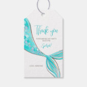 Aquamarijne Meerminstaart Feestcadeautag Cadeaulabel (Voorkant)