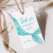 Aquamarijne Meerminstaart Feestcadeautag Cadeaulabel