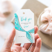 Aquamarijne Meerminstaart Feestcadeautag Cadeaulabel