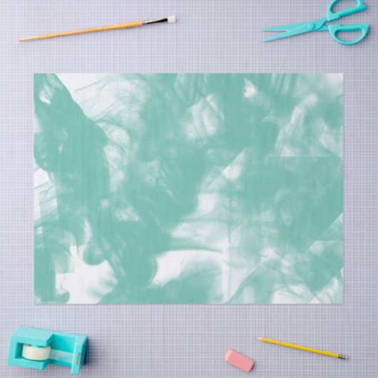 Aquamarijne Vegen Over Witte Decoupage Tissuepapier (Craft)