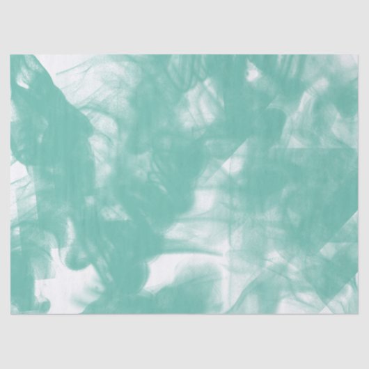 Aquamarijne Vegen Over Witte Decoupage Tissuepapier (Voorkant)