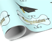 Aquamarine-Afstuderen — Verpakkingspapier Cadeaupapier (Rol Hoek)