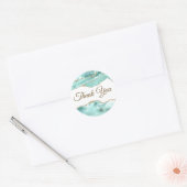 Aquamarine Agaat Dank u Ronde Sticker (Envelop)