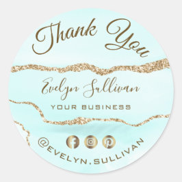 Aquamarine Agaat Dank u Sticker