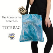 Aquamarine Aqua Blue Crystal Gemstone Shoulder Tote Bag
