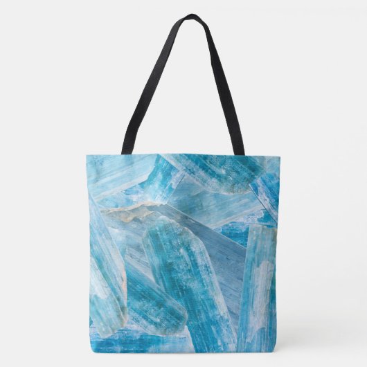 Aquamarine Aqua Blue Crystal Gemstone Shoulder Tote Bag (Voorkant)