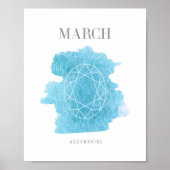 Aquamarine Birthstone March Poster (Voorkant)
