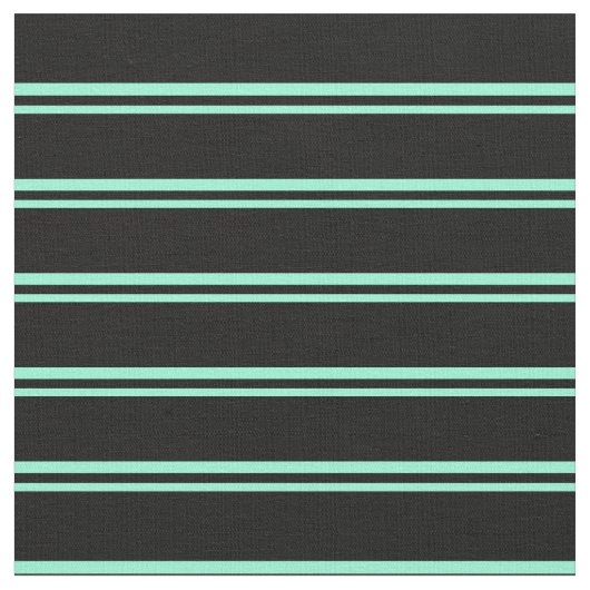 Aquamarine & Black Lined/Striped Pattern Stof (Close Up)