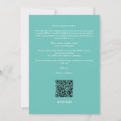 Aquamarine Black & White Trendy Romantic Save The Date (Achterkant)