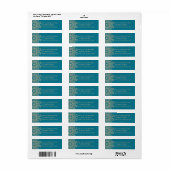AQUAMARINE BLAUW GOUD INDIASE GEÏNSPIREERDE TERUGK ETIKET (Full Sheet)