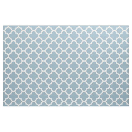 Aquamarine Blue Classic Quatrefoil Pattern Fabric Stof (Yard (91,4 cm))