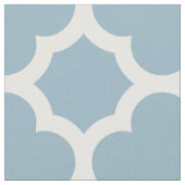 Aquamarine Blue Classic Quatrefoil Pattern Fabric Stof (Close Up)