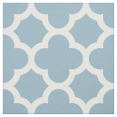 Aquamarine Blue Classic Quatrefoil Pattern Fabric Stof (Swatch)