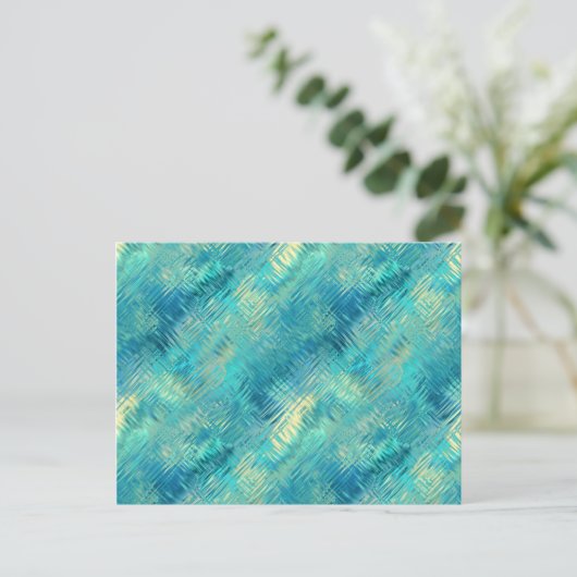Aquamarine Blue Crystal Gel Texture Briefkaart (Staand voorkant)