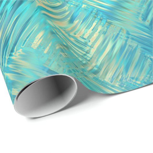 Aquamarine Blue Crystal Gel Texture Cadeaupapier (Rol Hoek)