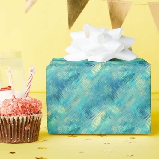 Aquamarine Blue Crystal Gel Texture Cadeaupapier (Verjaardagsfeest)