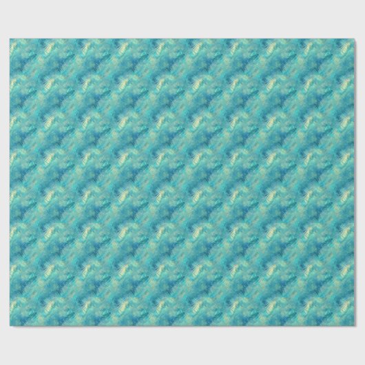 Aquamarine Blue Crystal Gel Texture Cadeaupapier (Vlak)