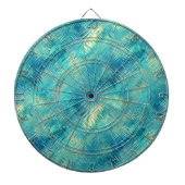 Aquamarine Blue Crystal Gel Texture Dartbord (Voorkant)