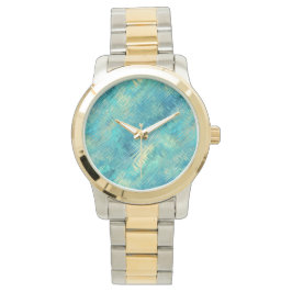 Aquamarine Blue Crystal Gel Texture Horloge