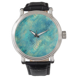 Aquamarine Blue Crystal Gel Texture Horloge