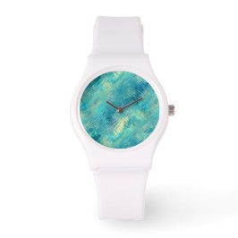 Aquamarine Blue Crystal Gel Texture Horloge