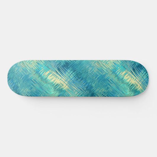 Aquamarine Blue Crystal Gel Texture Persoonlijk Skateboard (Horizontaal)