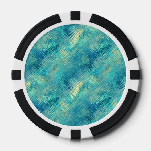 Aquamarine Blue Crystal Gel Texture Pokerchips (Voorkant)