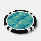 Aquamarine Blue Crystal Gel Texture Pokerchips (Enkel)