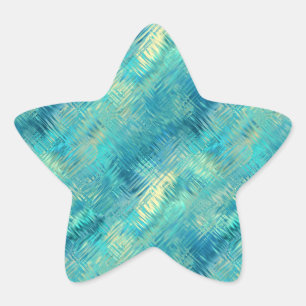 Aquamarine Blue Crystal Gel Texture Ster Sticker