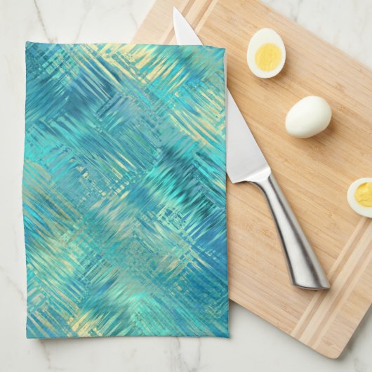 Aquamarine Blue Crystal Gel Texture Theedoek (Quarter Fold)