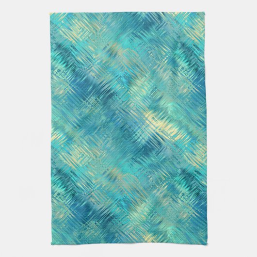 Aquamarine Blue Crystal Gel Texture Theedoek (Verticaal)