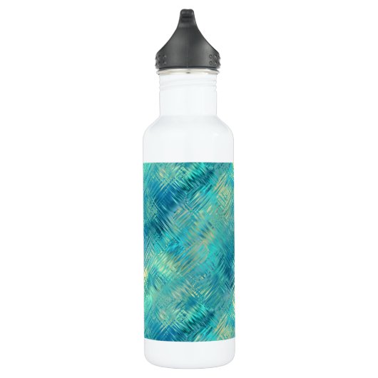 Aquamarine Blue Crystal Gel Texture Waterfles (Rechts)