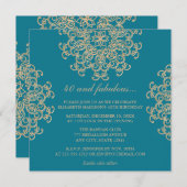 AQUAMARINE BLUE EN GOUDE INDIAN INSPIRED BIRTHDAY KAART (Voorkant / Achterkant)