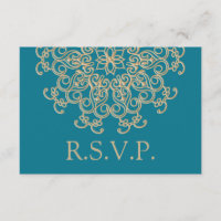 AQUAMARINE BLUE EN GOUDE INDIASE RESPONS RSVP-KAAR