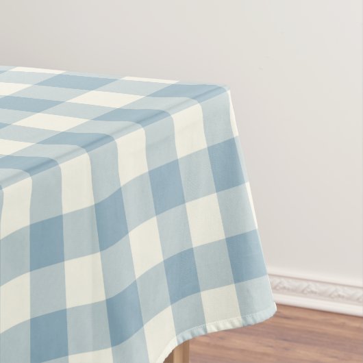 Aquamarine Blue Gingham Pattern Check Tablecloth Tafelkleed (Voorbeeld)