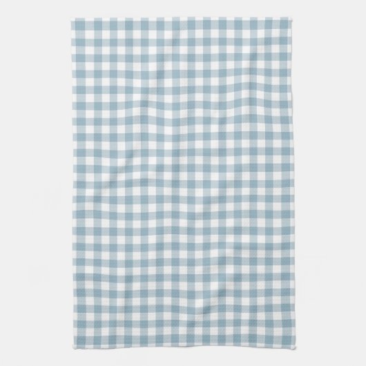 Aquamarine Blue Gingham Pattern Kitchen Towels Theedoek (Verticaal)