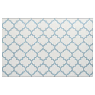 Aquamarine Blue Moroccan Trellis Pattern Fabric Stof